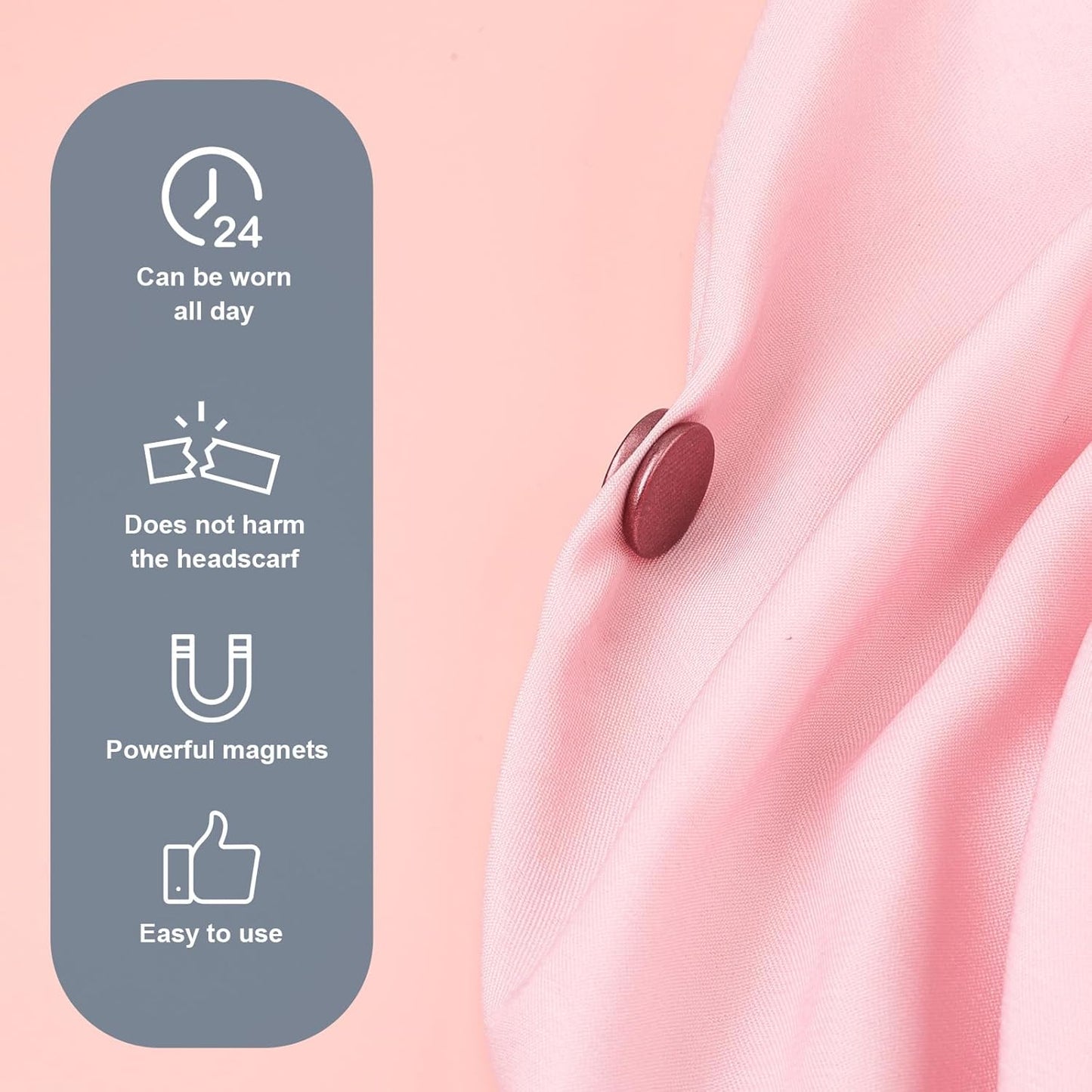 12pcs Hijab Magnetic Pins, Strong Magnets Multi-Purpose Scarf Clasp Pinless Brooch Buttons for Women Scarves Clothes Dress (Color A) Color a -