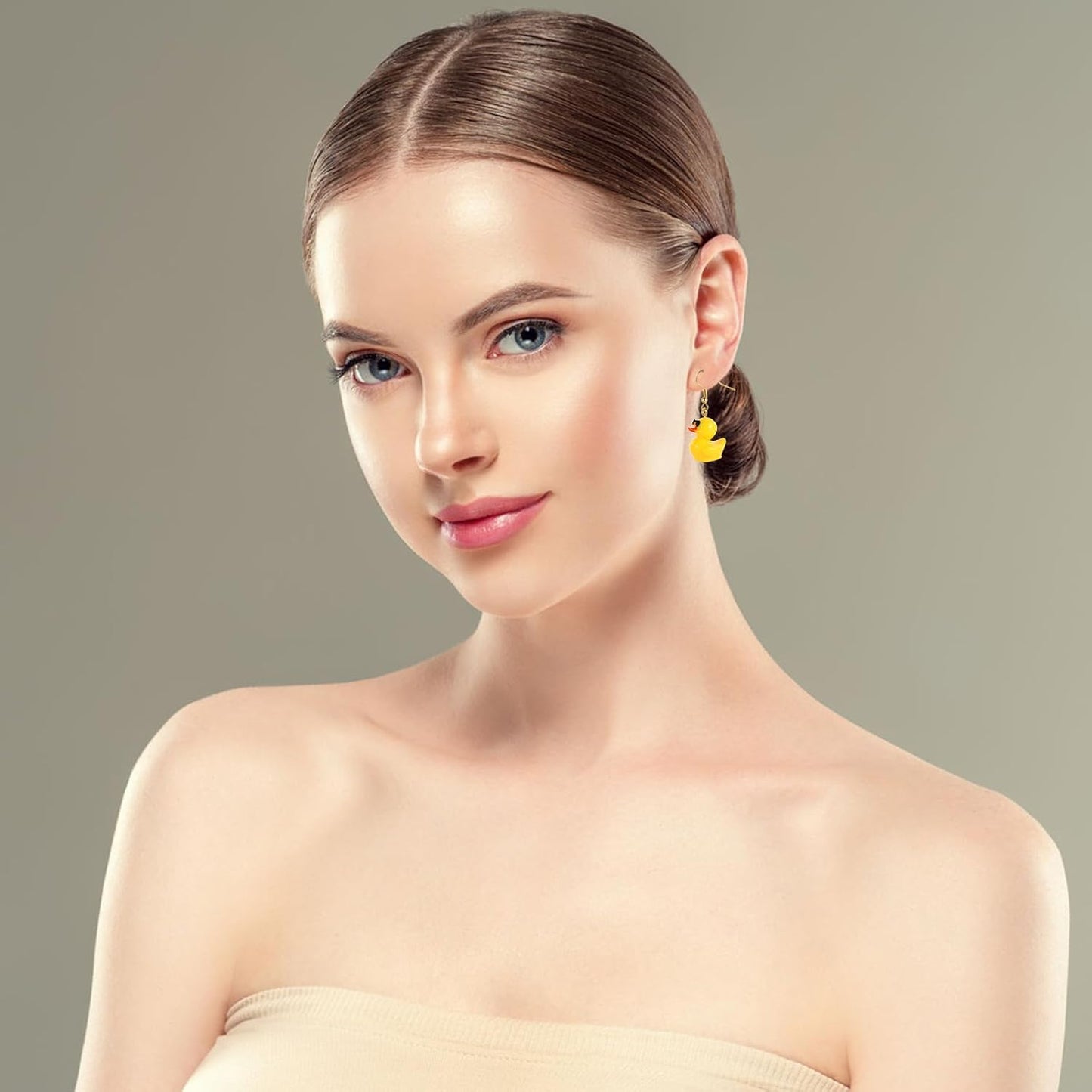 Yellow Duck Earrings - Cute Acrylic Dangle Drop with Glasses for Women & Girls