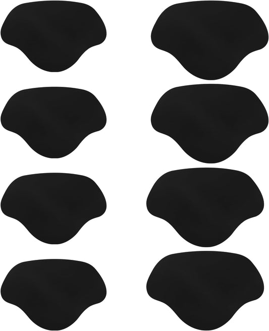 8pcs Shoe Heel Repair, Self-Adhesive Hole Repair Patch for Back of Shoes Holes, Leather Cushion Inserts, Inside Sneaker Patches Kit Boot Sport Mesh (Black) -