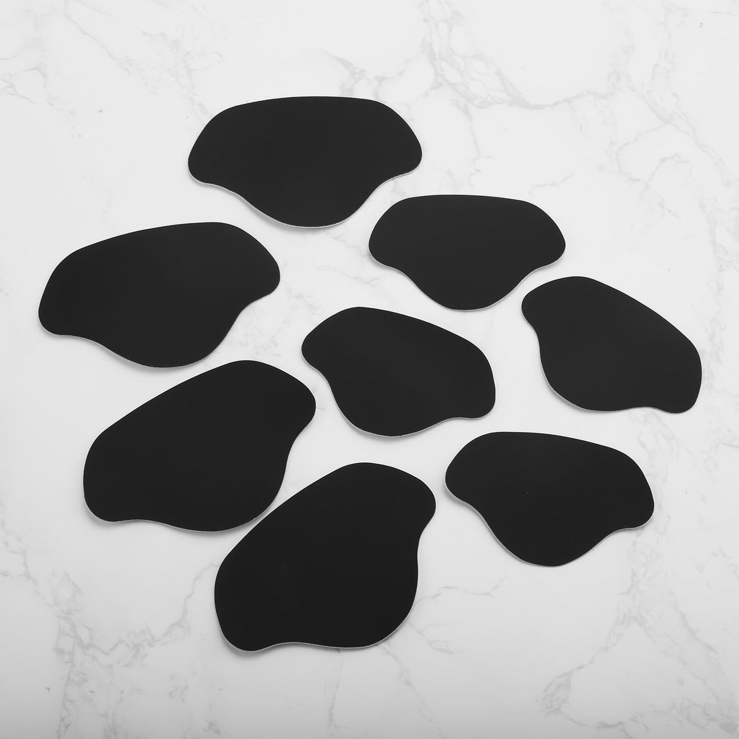 8pcs Shoe Heel Repair, Self-Adhesive Hole Repair Patch for Back of Shoes Holes, Leather Cushion Inserts, Inside Sneaker Patches Kit Boot Sport Mesh (Black) -