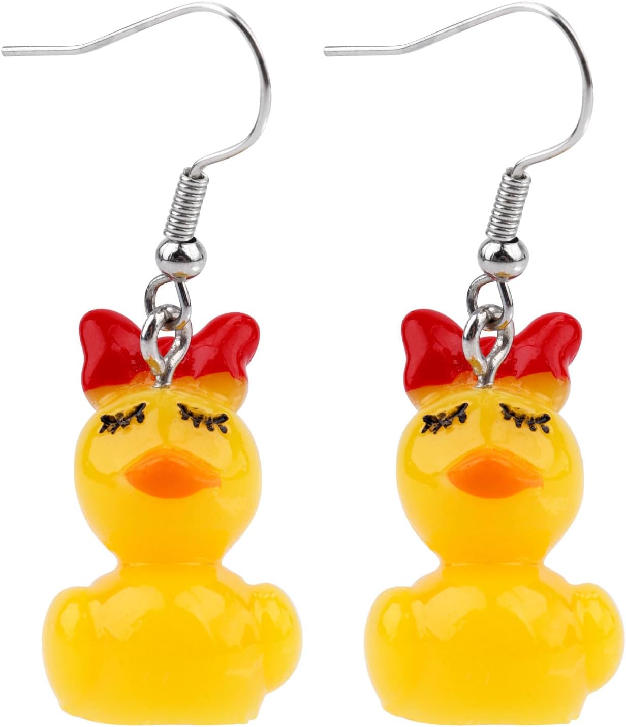 Cute Duck Earrings, Acrylic Yellow Earrings Dangle Unique Cartoon Animal-Inspired Jewelry Funny Duckling Fashion Gift for Women -