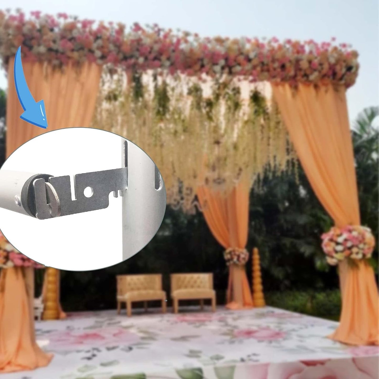 4Pcs 3Inch Double Crossbar Hangers,Heavy Duty Valance Hanger for Pipe and Drape Backdrop Stand -