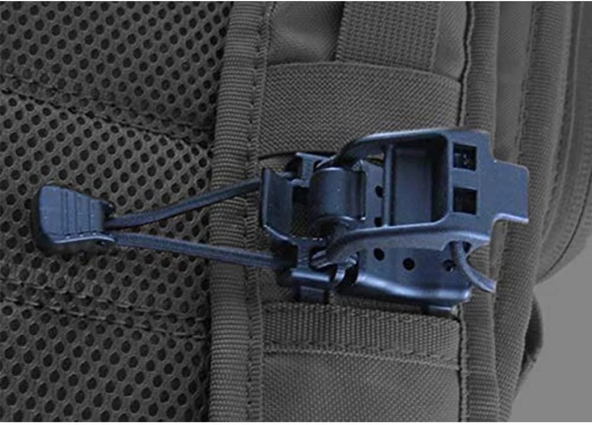 4 Pieces Tactical Gear Molle Clips Attachments Multifunction Hanging Buckle for Backpack Vest Black -