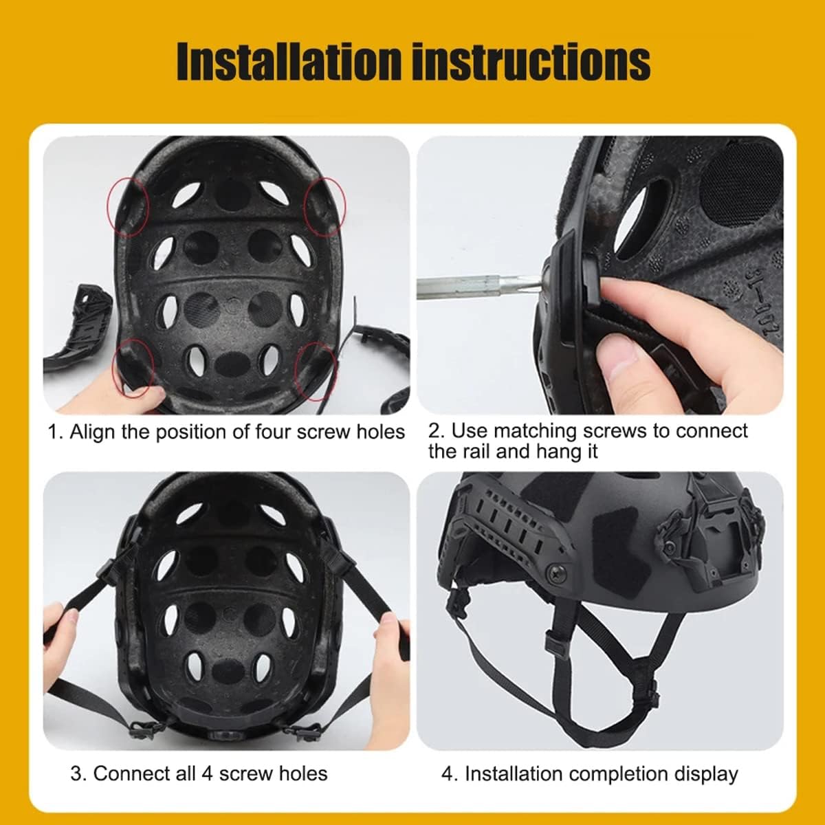 Tactical Helmet Strap Adjustable Chin Inner Suspension System with Bolts and Screws for Fast MICH IBH Airsoft Helmets khaki -