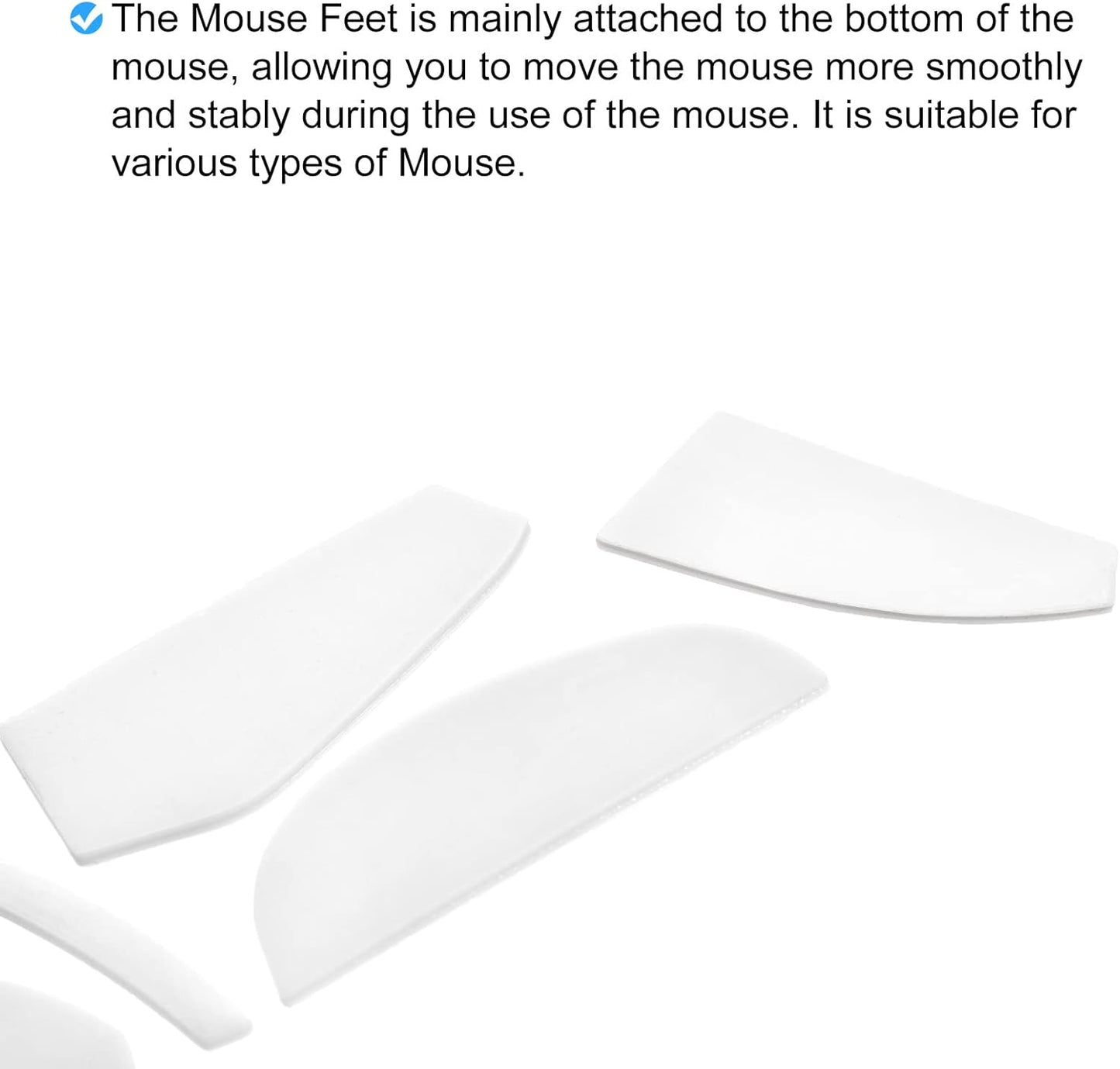 Rounded Curved Edges Mouse Feet Skates Pads 1.0mm for G602 Gaming Replacement White 6Pcs/2 Set -