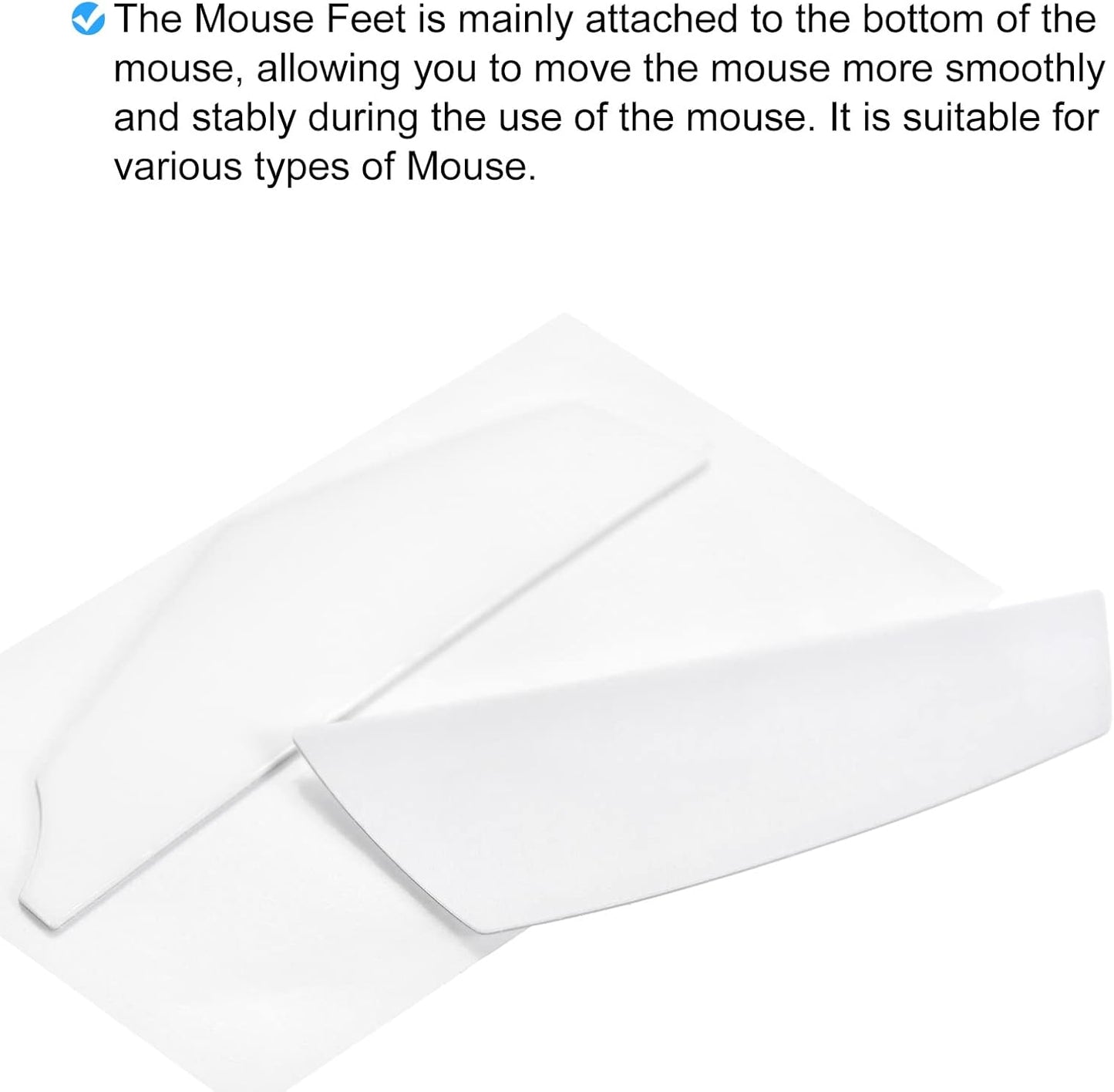 Rounded Curved Edges Mouse Feet Skates Pads 0.6mm for G600 Gaming Replacement White 2Pcs/2 Set -