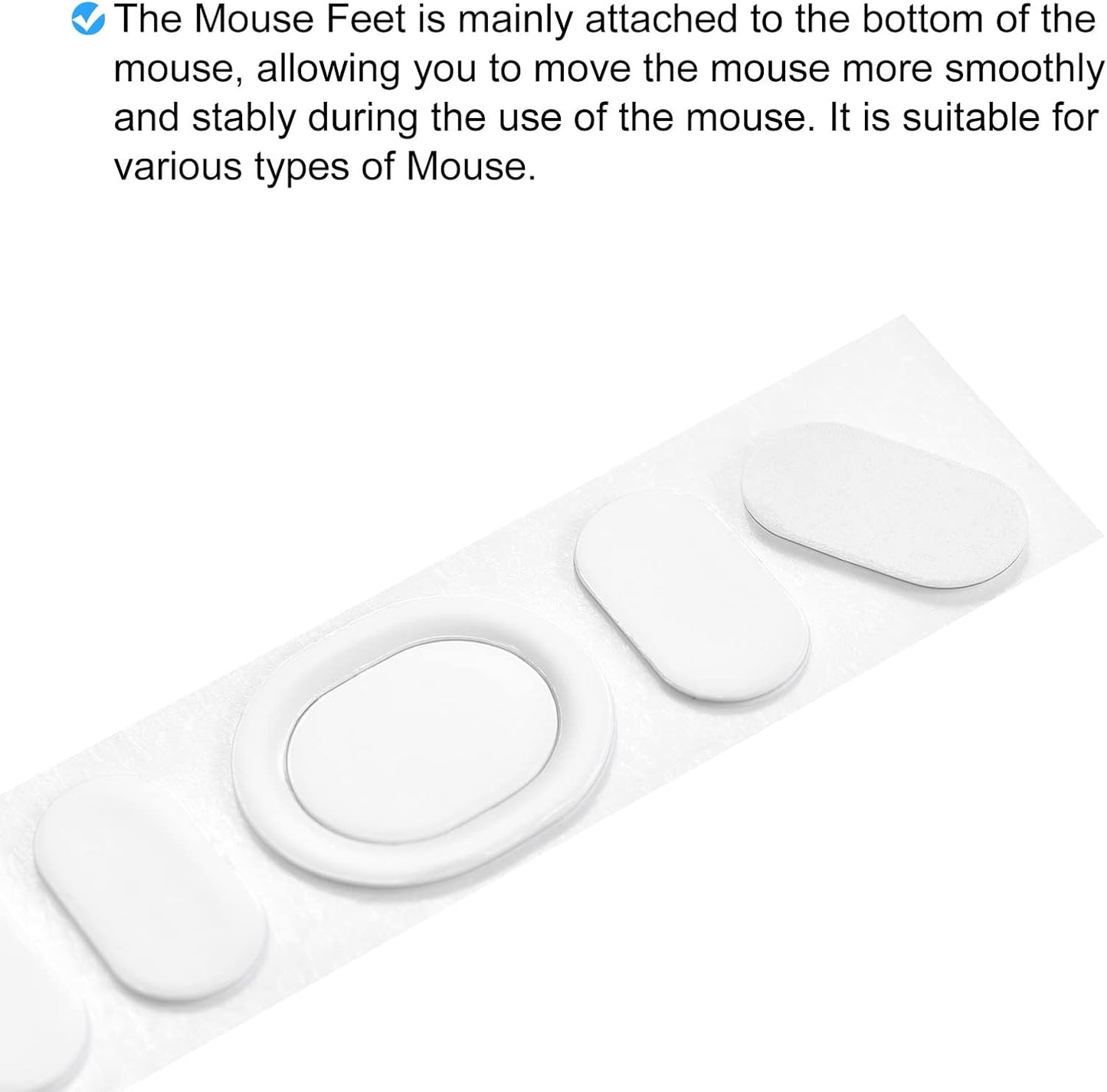 Rounded Curved Edges Mouse Feet Skates Pads 0.6mm w Cleaning Paper for G102/G Pro Wired Gaming Replacement White 5Pcs/2 Set -