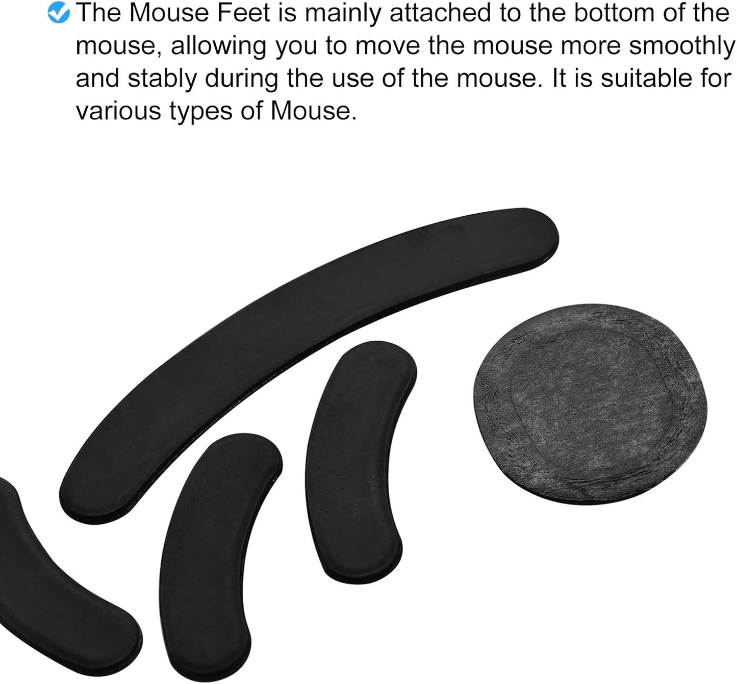 Rounded Curved Edges Mouse Feet Skates Pads 0.8mm w Cleaning Paper for G PRO Wireless Gaming Replacement Black 5Pcs/3 Set -