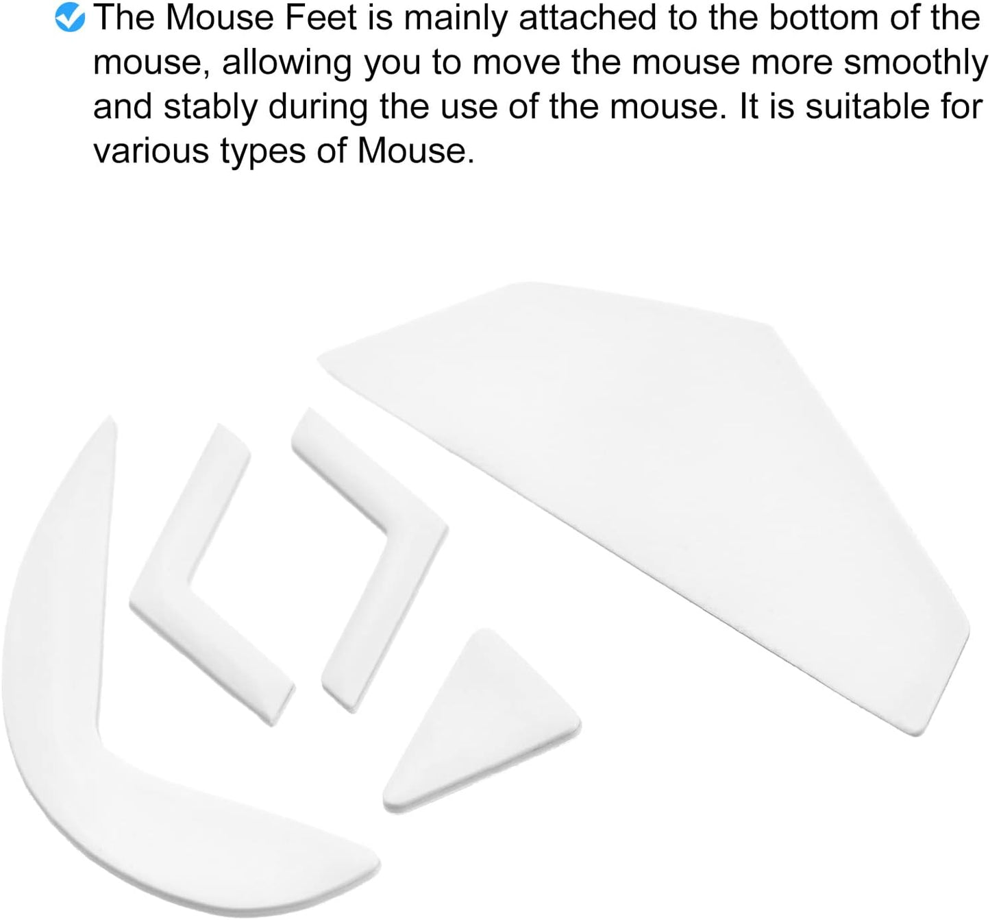 Rounded Curved Edges Mouse Feet Skates Pads 0.6mm w Cleaning Paper for G502 Wired Gaming Replacement White 6Pcs/2 Set -