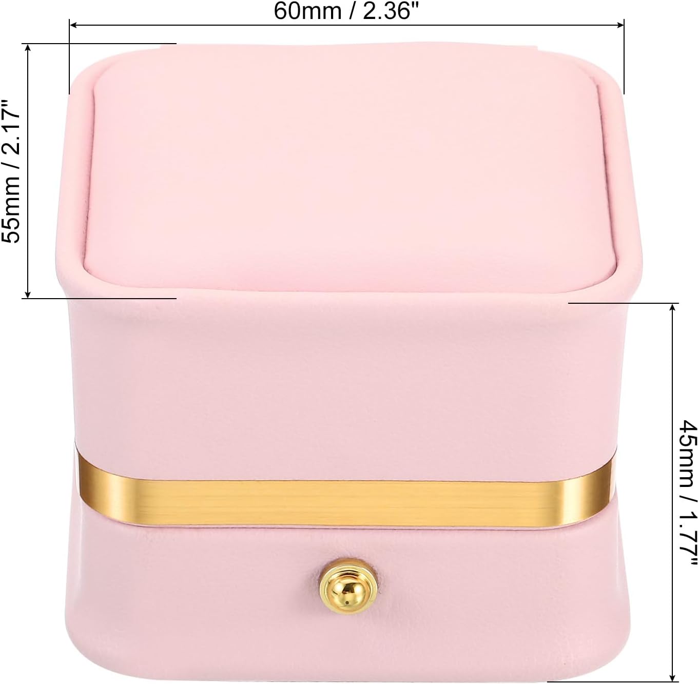 Velvet Ring Box, Single Slot Wedding Box Vintage Jewelry Holder for Engagement Proposal Ceremony Anniversary Style 2, Pink -