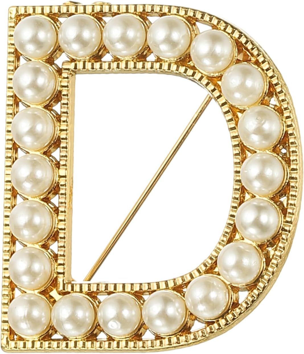 Letter Brooch Pins, Pearl Initial Alphabet Lapel Badges Pin with Jewelry Box for Women Men Girl Wife Suits -