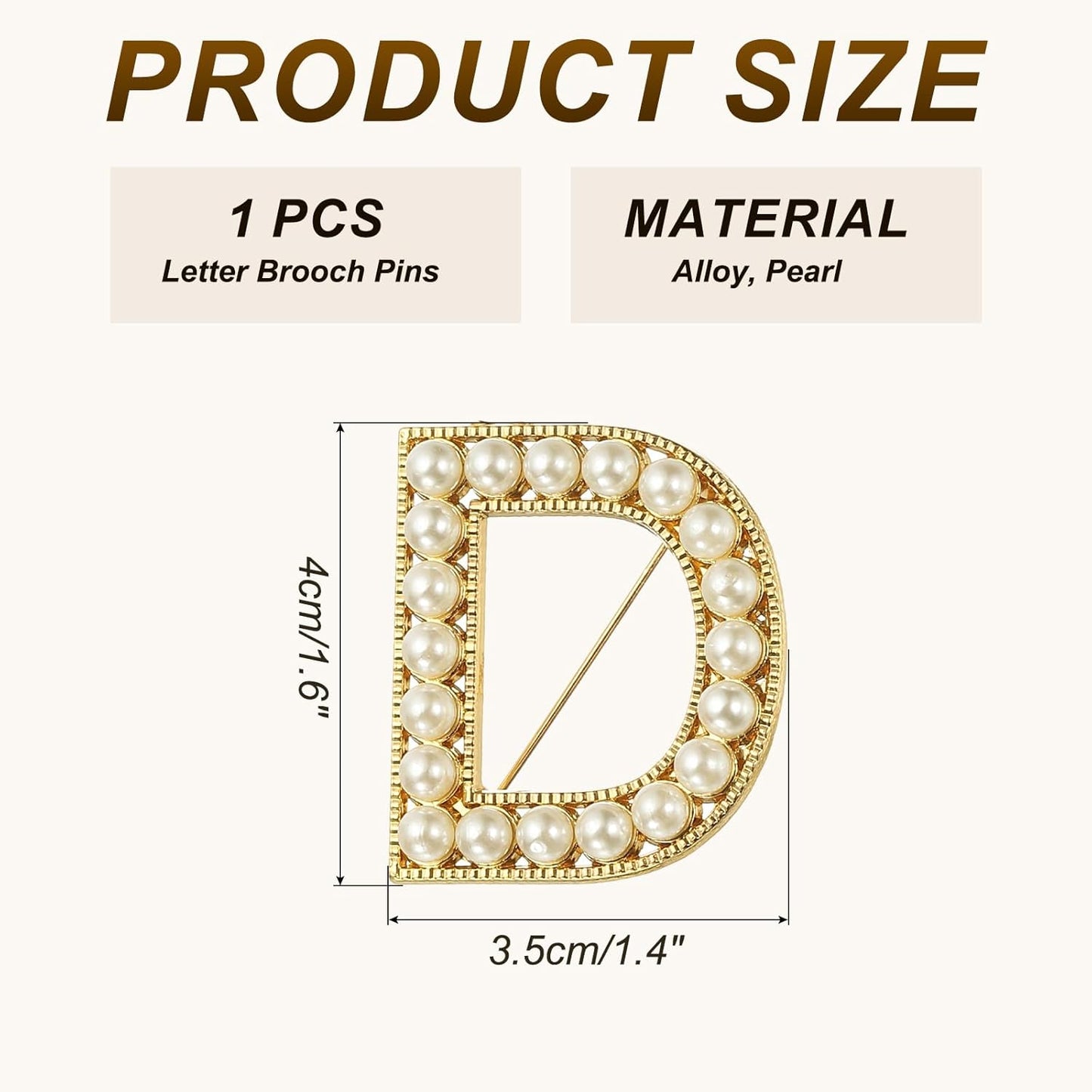 Letter Brooch Pins, Pearl Initial Alphabet Lapel Badges Pin with Jewelry Box for Women Men Girl Wife Suits -