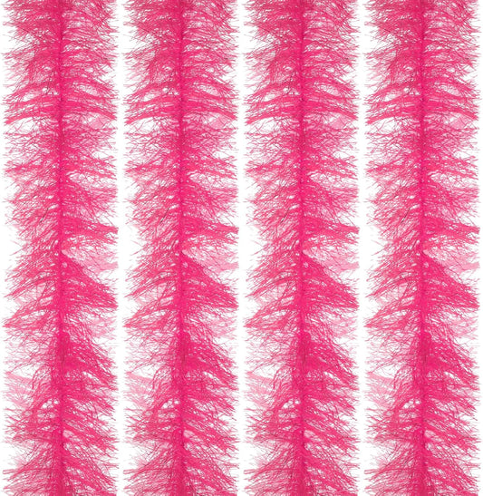 5Ft Feather Boa, 4 Pcs Artificial Fluffy Boas Party Decorations for DIY Crafts, Wedding Costume, Christmas, Concert, Halloween, Home Decor, Pink
