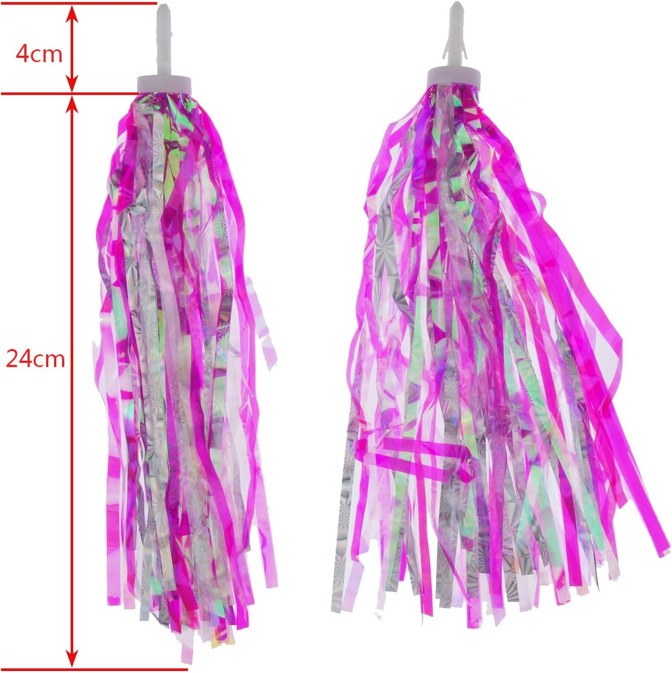 2 Pack Bicycle Bike Handlebar Scooter Streamers,1 Bell and Handle Bar Grips Pink bell+Hot pink bike streamers+ grips