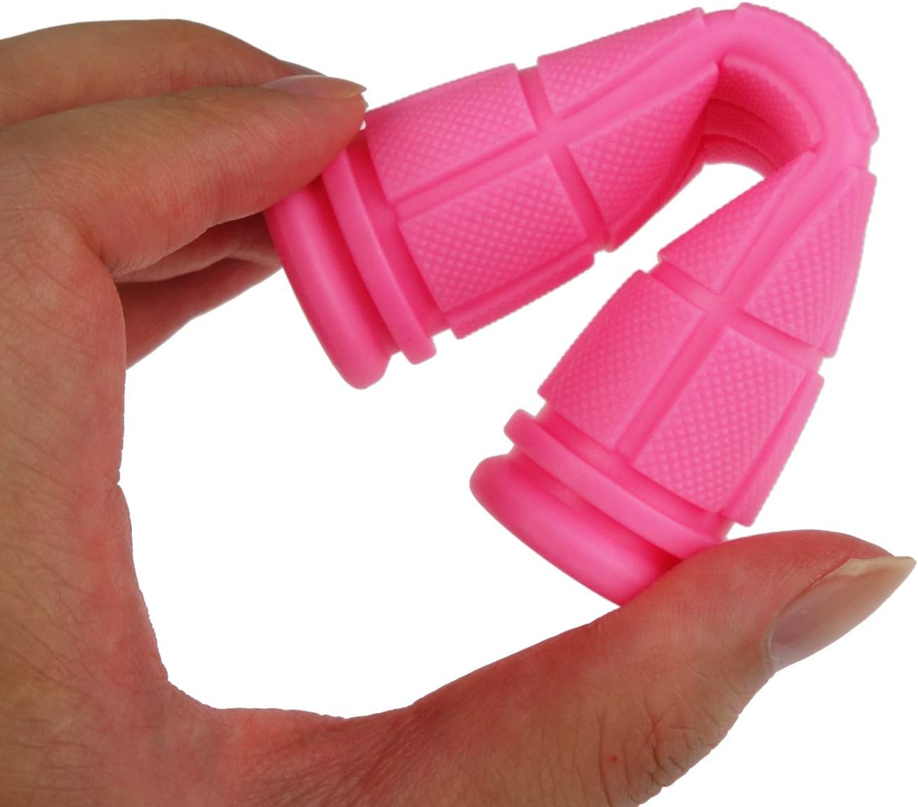 2 Pack Bicycle Bike Handlebar Scooter Streamers,1 Bell and Handle Bar Grips Pink bell+Hot pink bike streamers+ grips