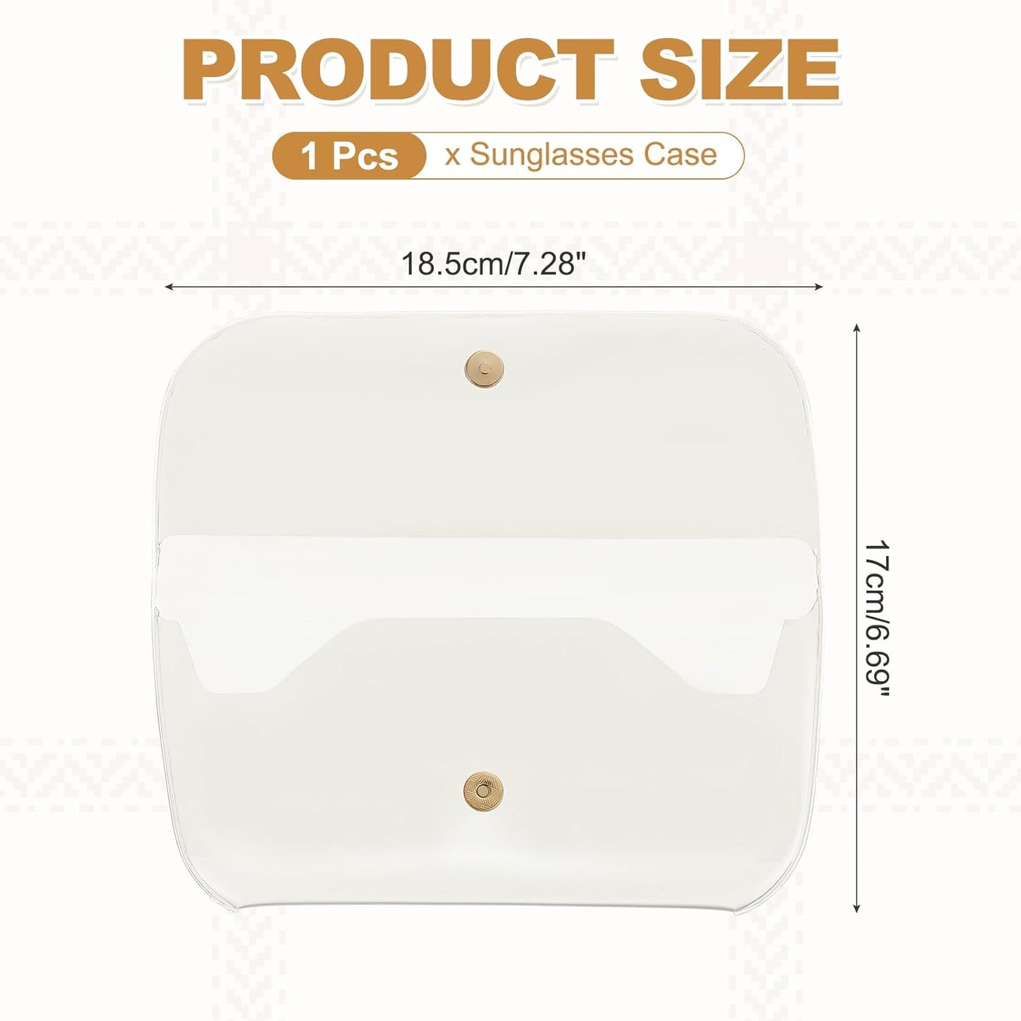 Sunglasses Case, Transparent Eyeglass Pouch Organizer Clear Plastic Glasses Hard Shell for Women Men White -