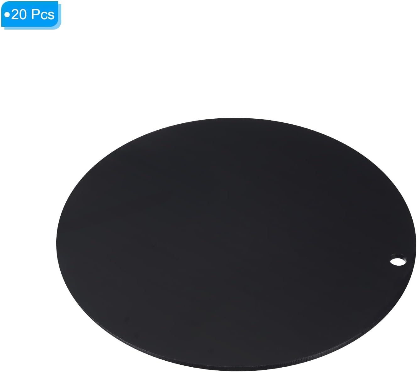 Acrylic Circle Blanks 4 Inch, 20 Pack Round Clear Disc Ornaments with Hole for DIY Keychain Project Crafting, Black Inch