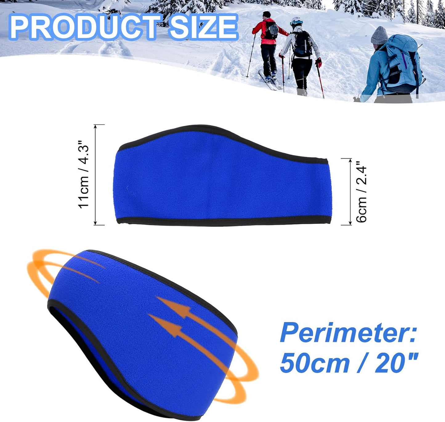 Ear Warmer Headband, Winter Stretchy Running Sweatband Outdoor Essential for Jogging Blue -