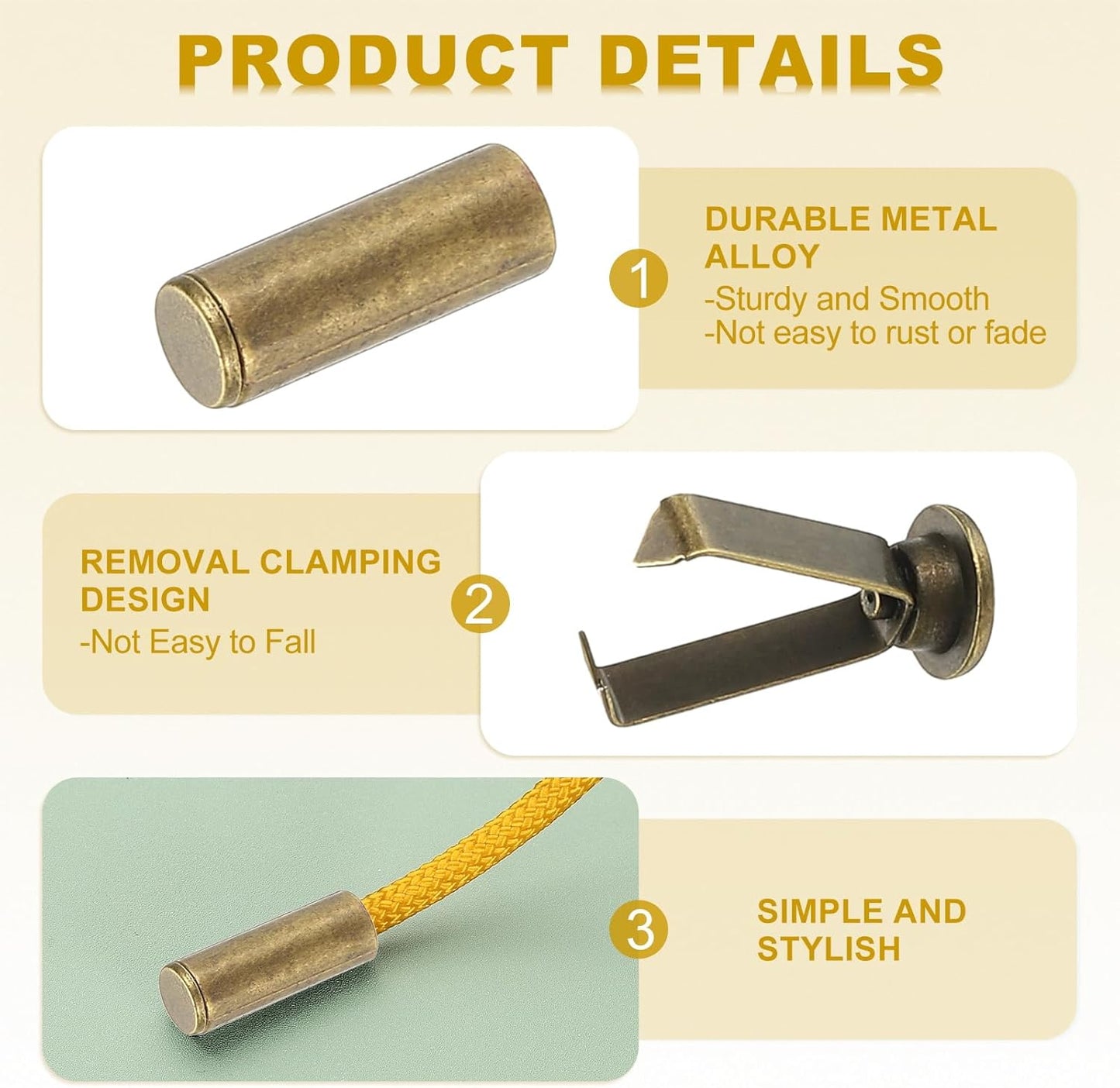 Shoe Lace Tips, Zinc Alloy Shoelace Head Cylindrical Tips Cords End Replacement for Shoestring Bronze -