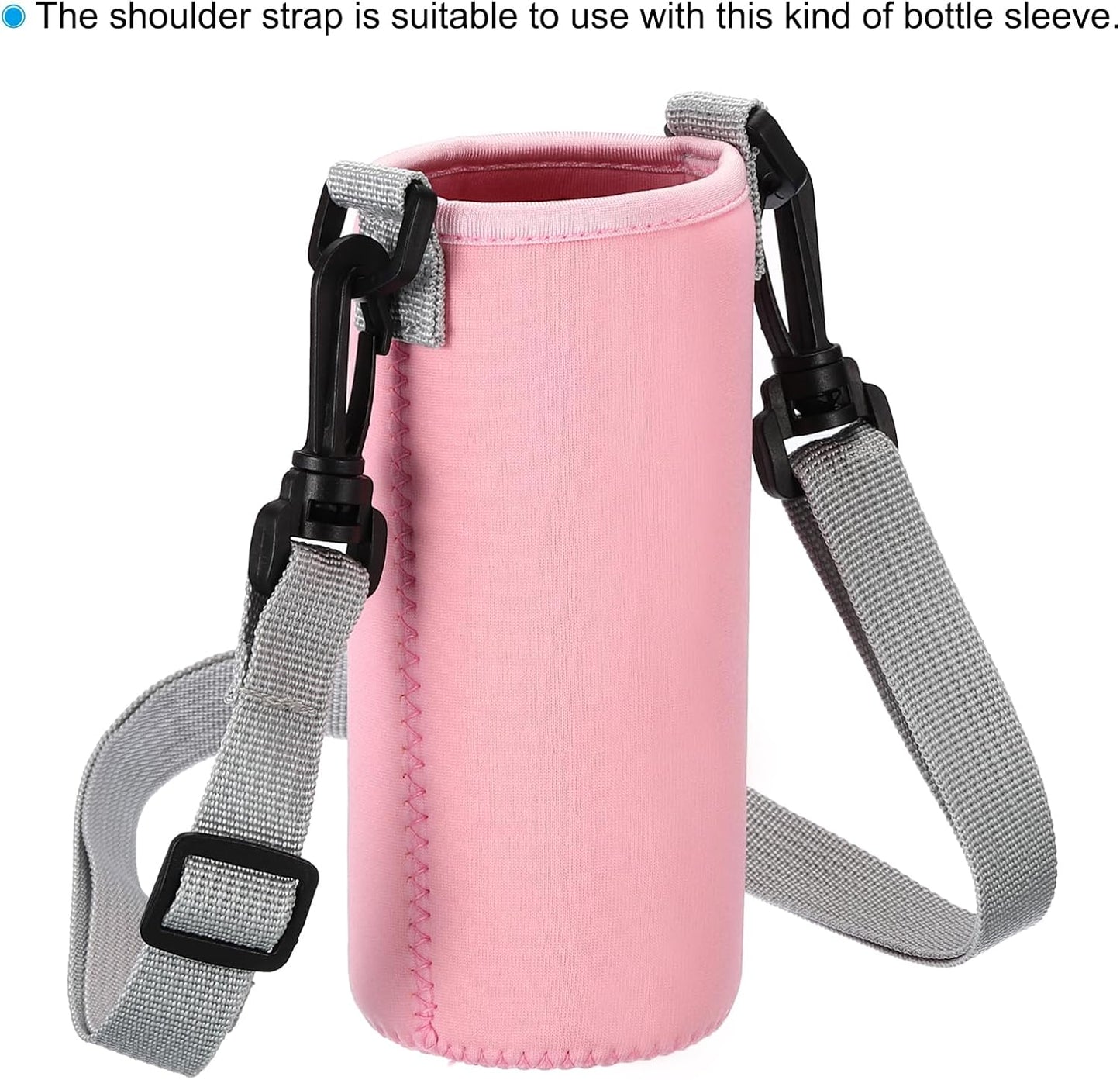 125cm x 2cm Replacement Shoulder Strap, 5 Pack Adjustable Swivel Clips Hook Buckle Slide Crossbody Bag Belt for Water Bottle Carrier Sling Bag, Black -