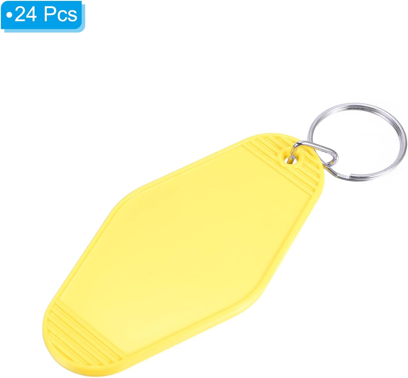 Vintage Motel Keychain, Hotel Keychains Key Tag Bright Yellow -