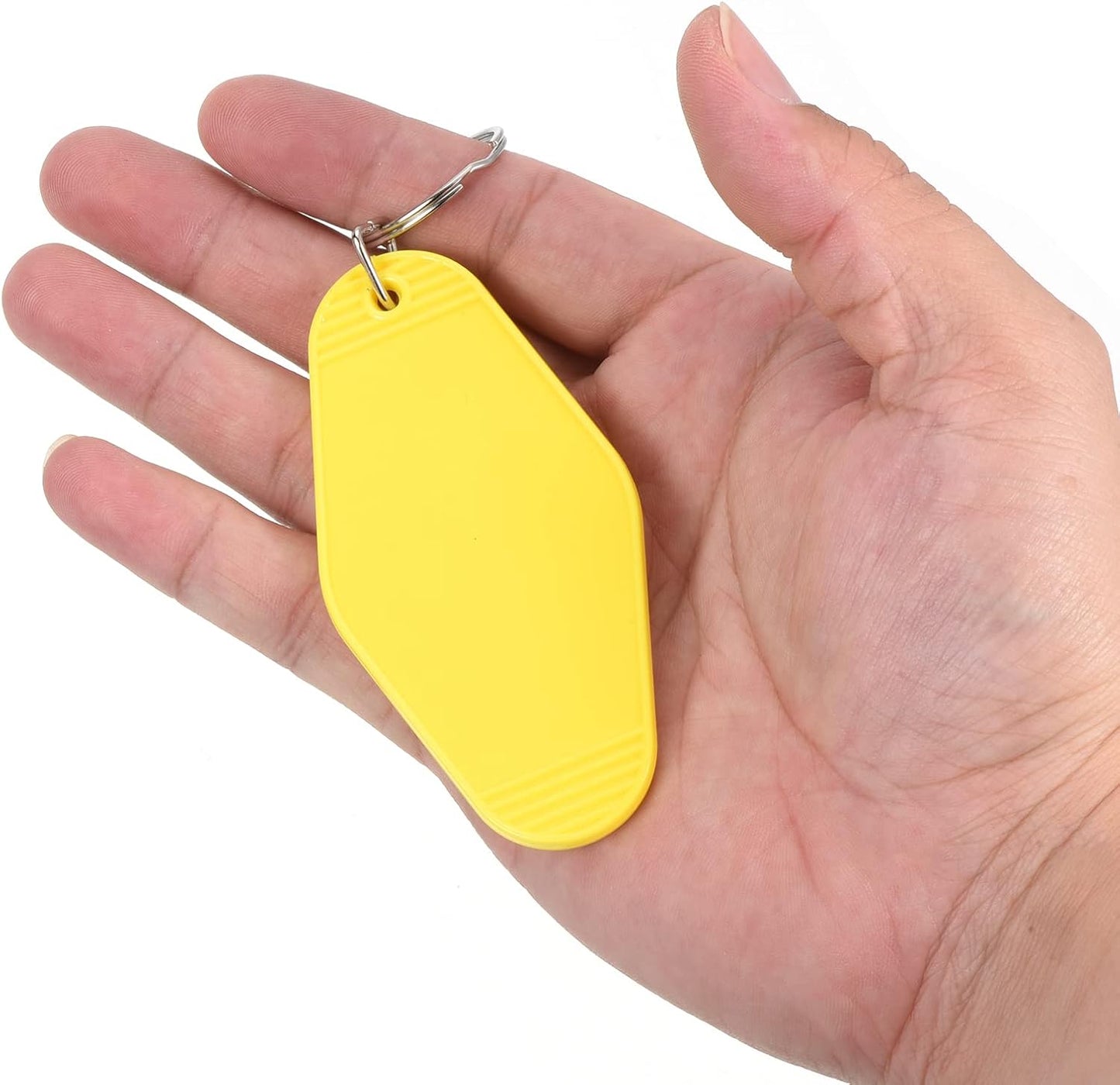 Vintage Motel Keychain, Hotel Keychains Key Tag Bright Yellow -