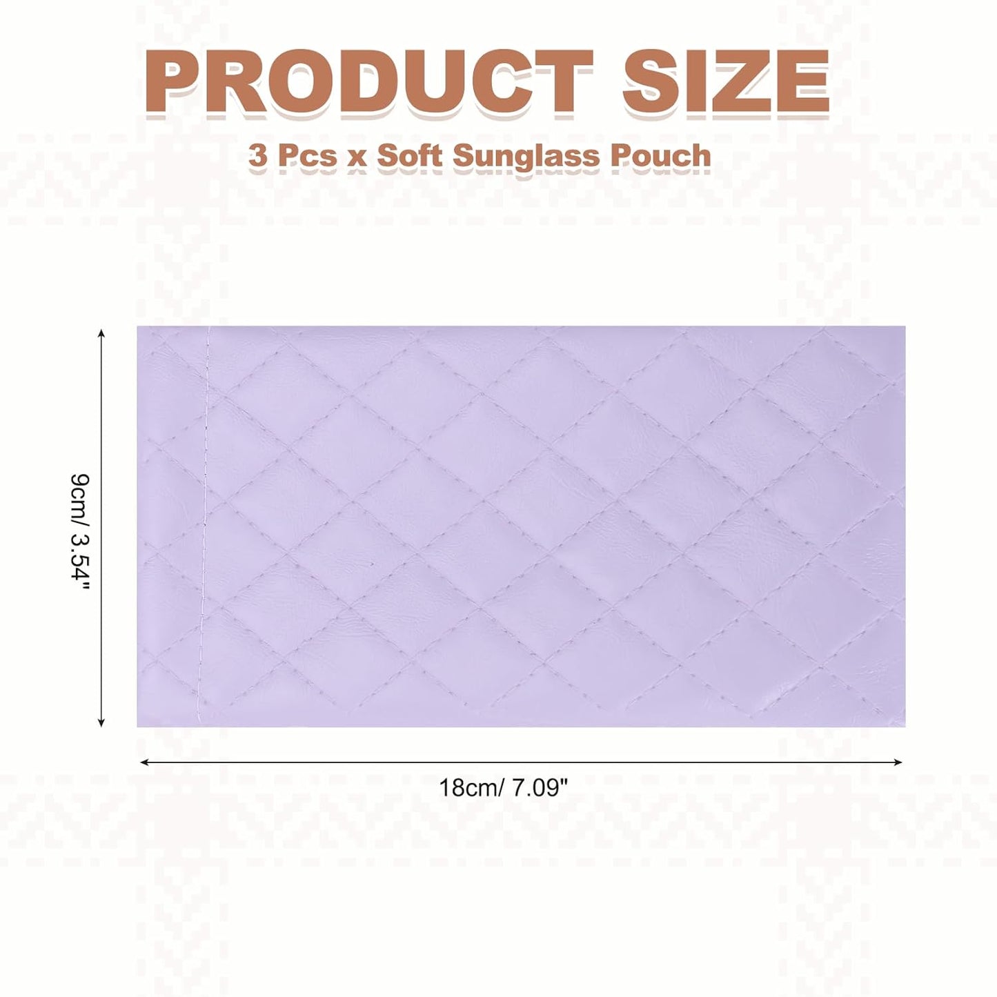 Squeeze Top Sunglass Pouch, Lattice PU Leather Soft Eyeglass Pouch Portable Sunglasses Organizer for Women Purple -
