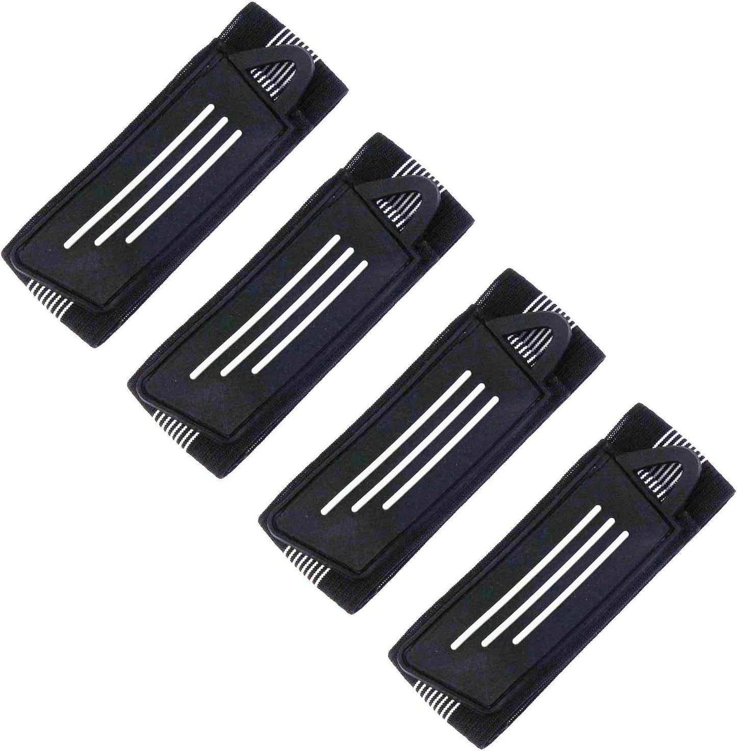 4 Pack Elastic Bike Bicycle Ankle Leg Riding Puttee Cycling Safety Bind Pant Bands Clip Strap Belt Fully Adjustable for Cycling, Jogging, Camping