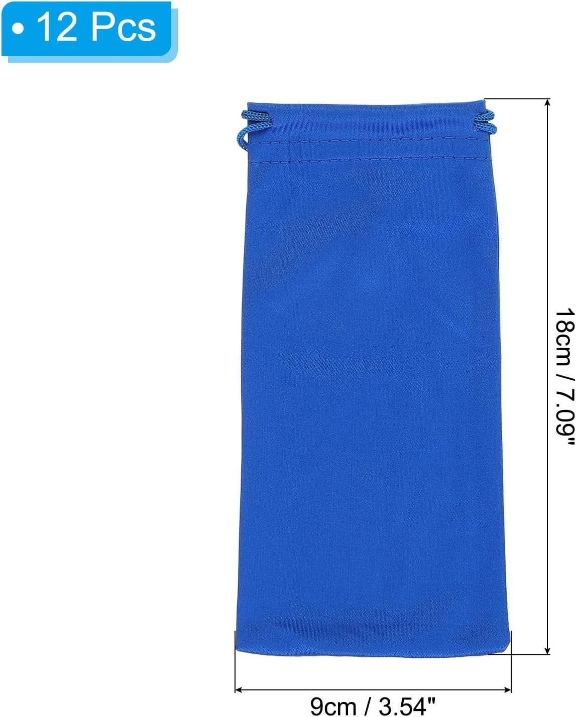 Sunglasses Pouch Microfiber Soft Eyeglass Case, Glasses Bags with Drawstring for Cell Phone Blue -
