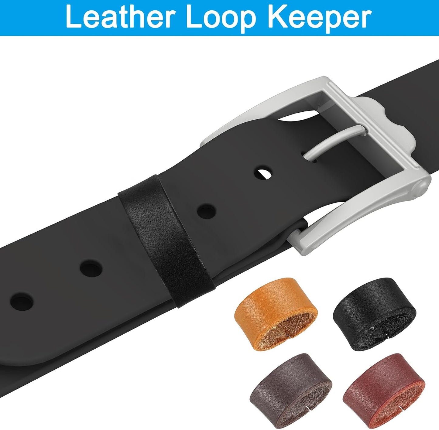 Leather Loop Keeper, Loops Belt Keeper Retainer Straps Replacement Reddish Brown 1.5"/1.6"