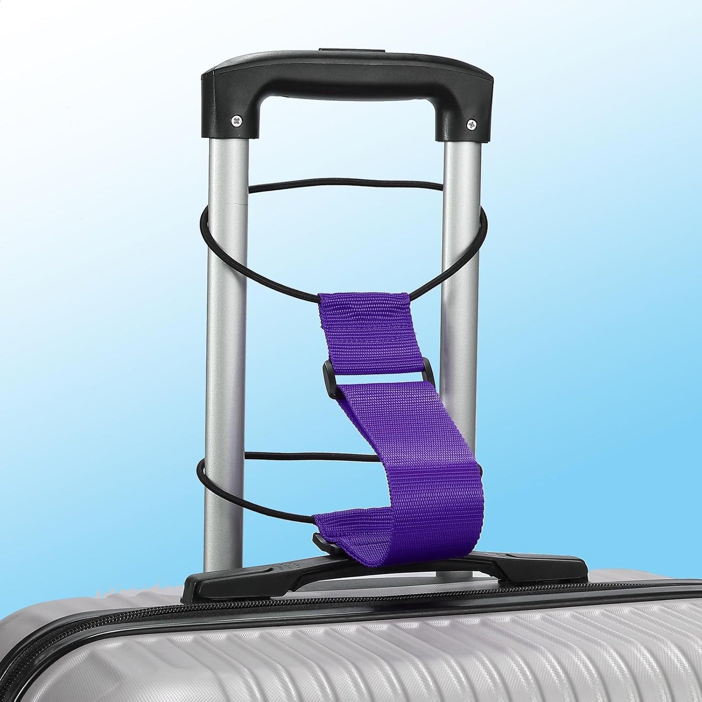 Luggage Straps Bag Bungee, 2 Pcs Suitcase Adjustable Belt for Add a Easy to Travel Elastic Strap Handle Handbag Backpack, Purple -