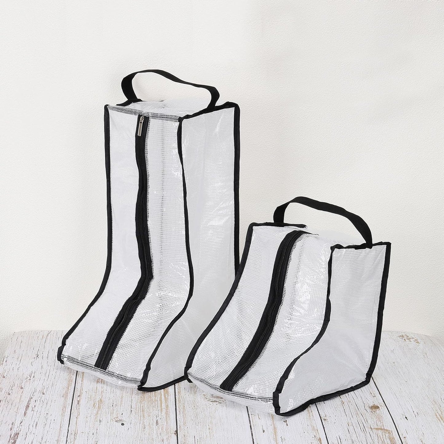 Boots Storage Bags, 4 Pack Waterproof Tall/Short Boot Carry Organizer Protector for Travel Daily Use, Gray -