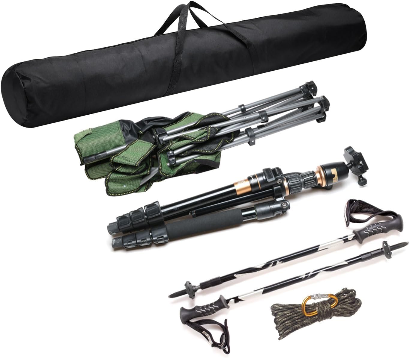 Folding Camping Chair Replacement Bag 47.2" x 5.5", Portable Storage Tent with Handle Strap for Outdoor Hiking Travel, Black - 5.5"