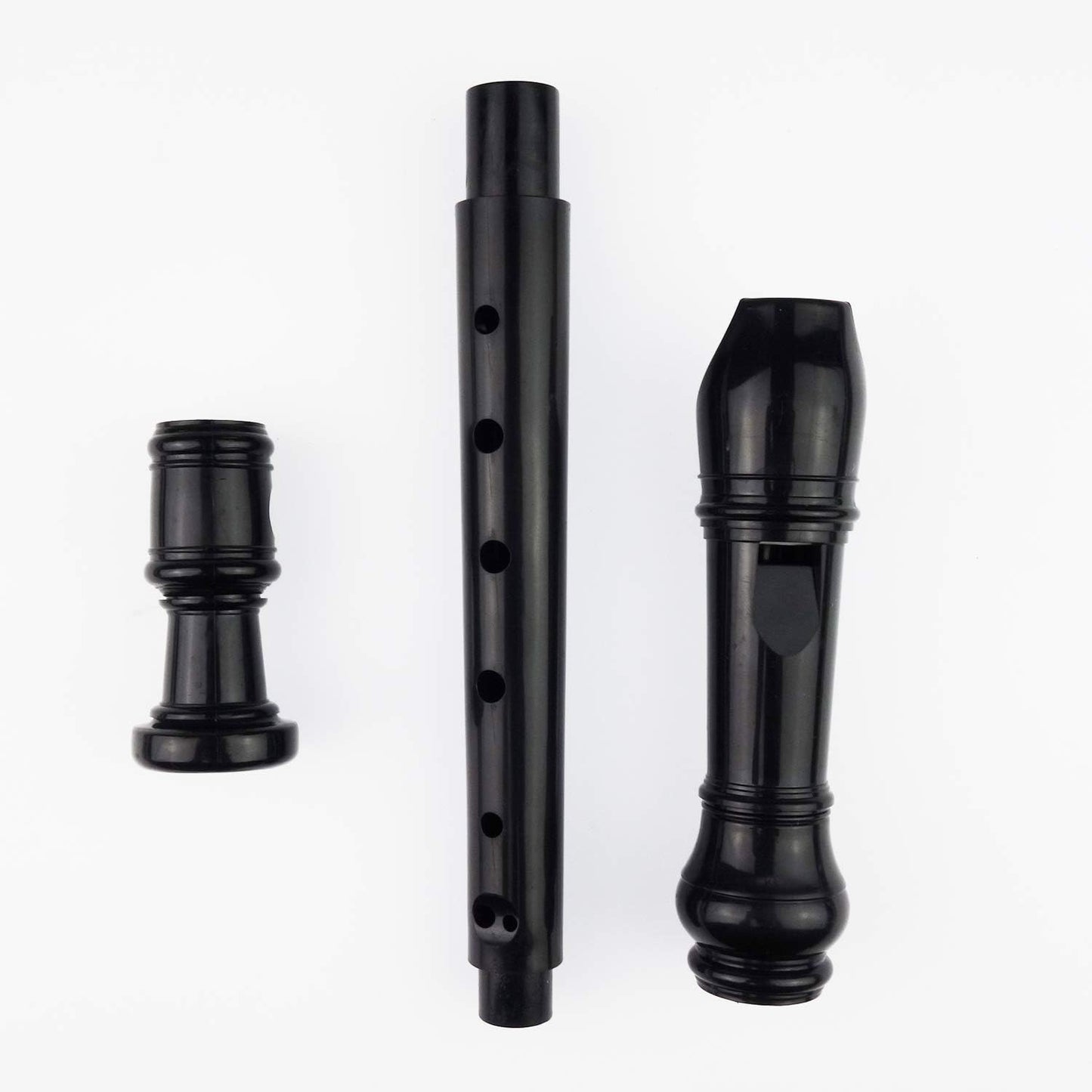 2 Pack German Style 8 Hole-3 Piece Descant Soprano Recorders with Cleaning Rod, Black Storage Bag, ABS Material (Ivory White and Black) Ivory
