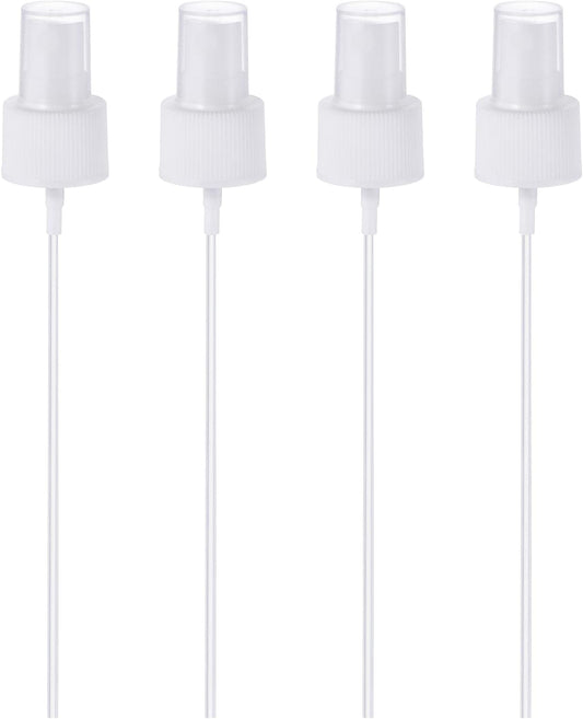 Spray Bottle Top, 4 Pack Sprayer Replacement Pump Plastic for Essential Oil Bottles, White -