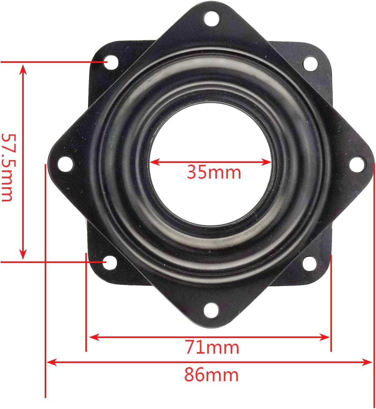 4 Pack 2.8 Inches Lazy Susan Turntable, 5/16 Inch Thick & 100 LB Capacity,Black