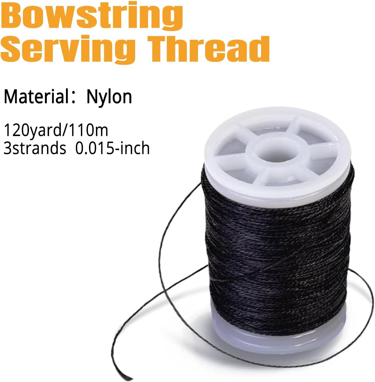 Archery Bowstring Serving Thread and Jig Set Nylon String Maintenance Accessories for Tying Peep Sight Compound Bow Recurve Black -