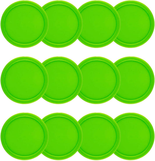 12 Pack 2.5 Inch Air Hockey Pucks for Small Size Table Green 64x4 mm