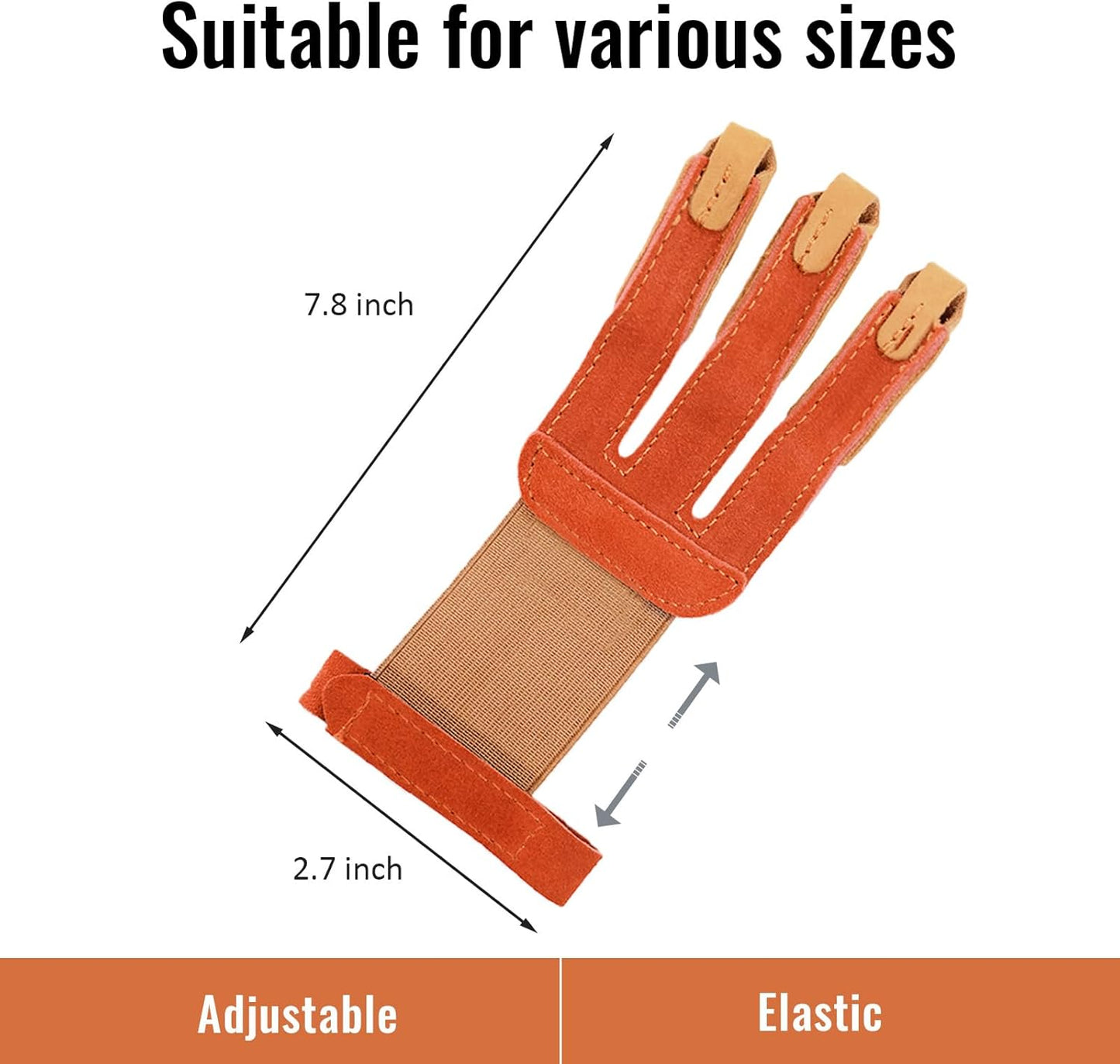 Archery Gloves 3 Finger Leather Shooting Glove Protective Gear Accessories for Traditional Bow Recurve Men Adult Women -