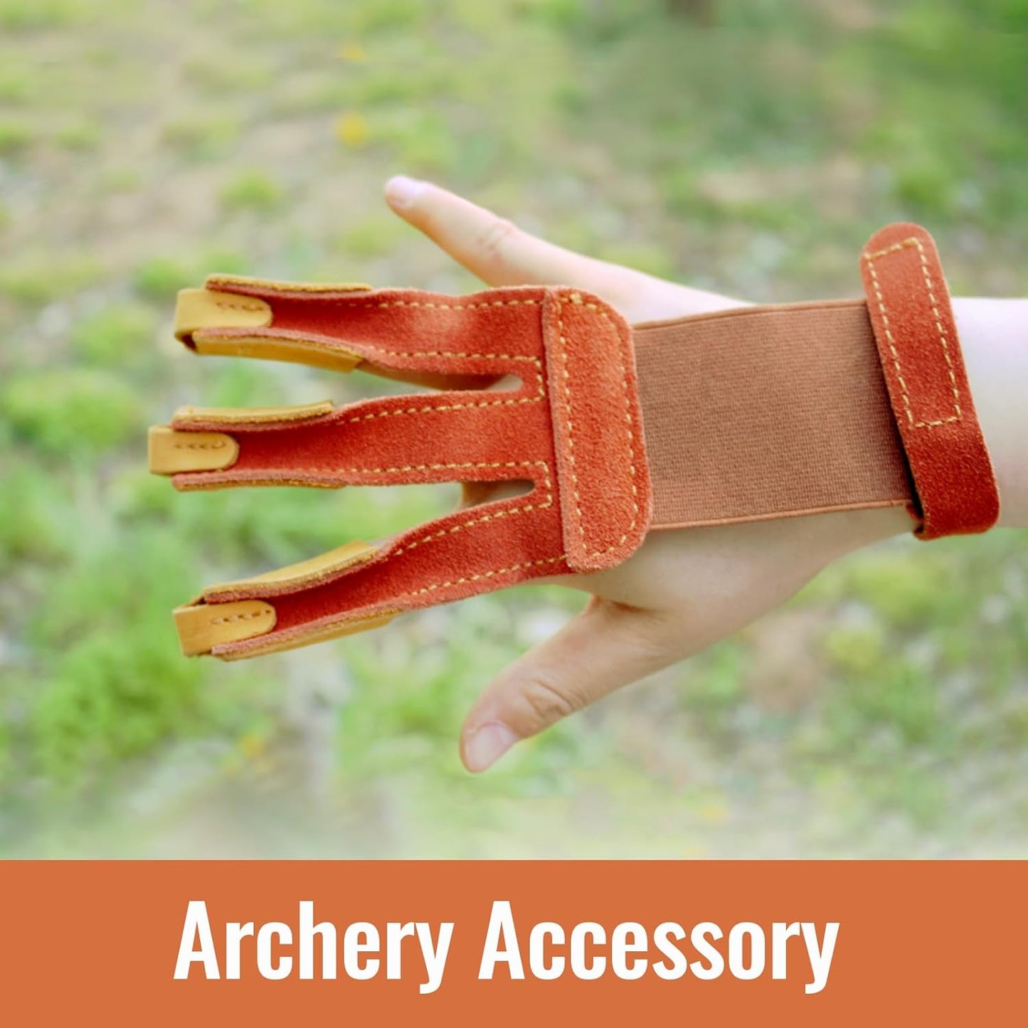 Archery Gloves 3 Finger Leather Shooting Glove Protective Gear Accessories for Traditional Bow Recurve Men Adult Women -