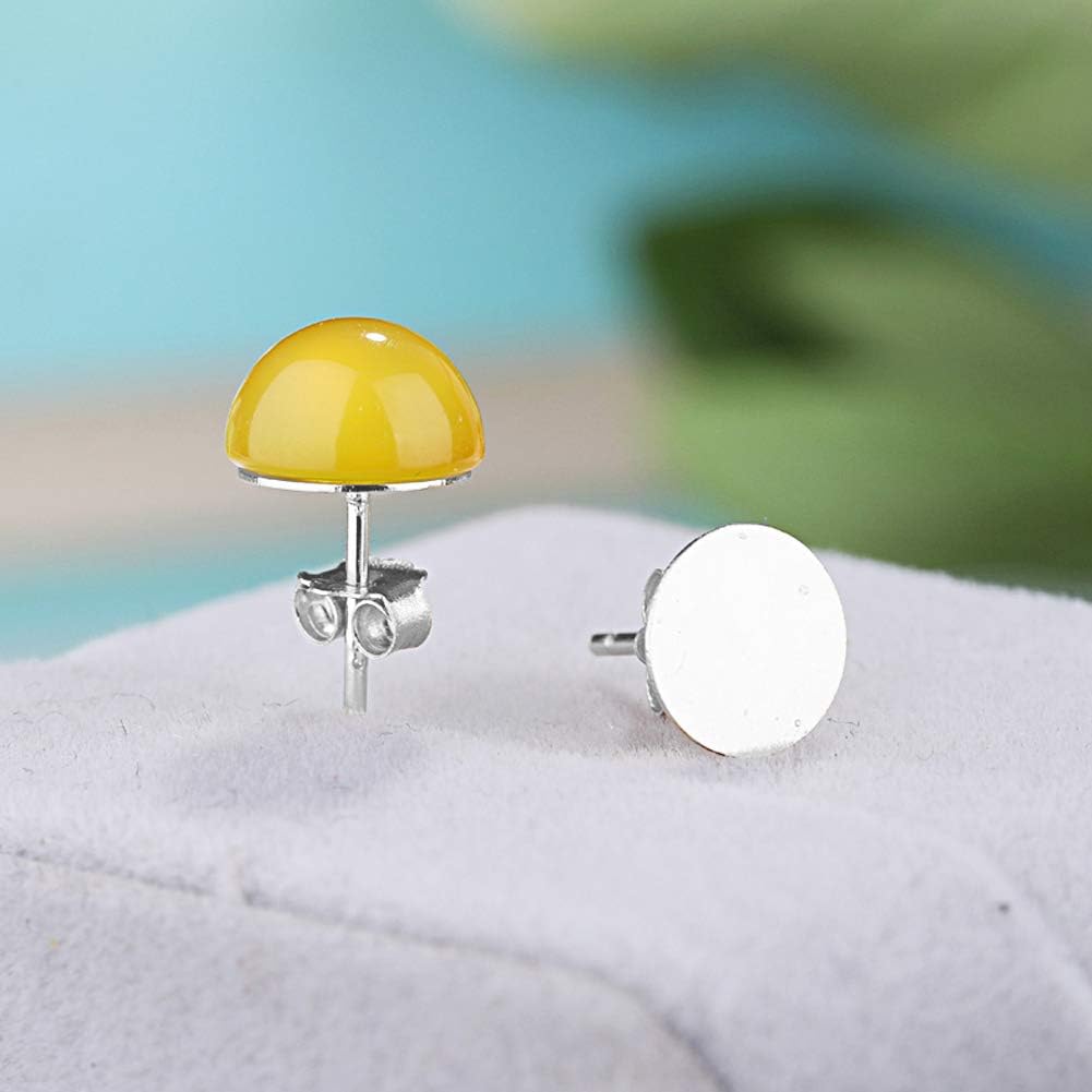 600 PCS 8MM Hypoallergenic Stainless Steel Earrings Posts Flat Pad Blank Pin Studs with Butterfly Earring Backs and Silicone Bullet for Jewelry Making Findings -
