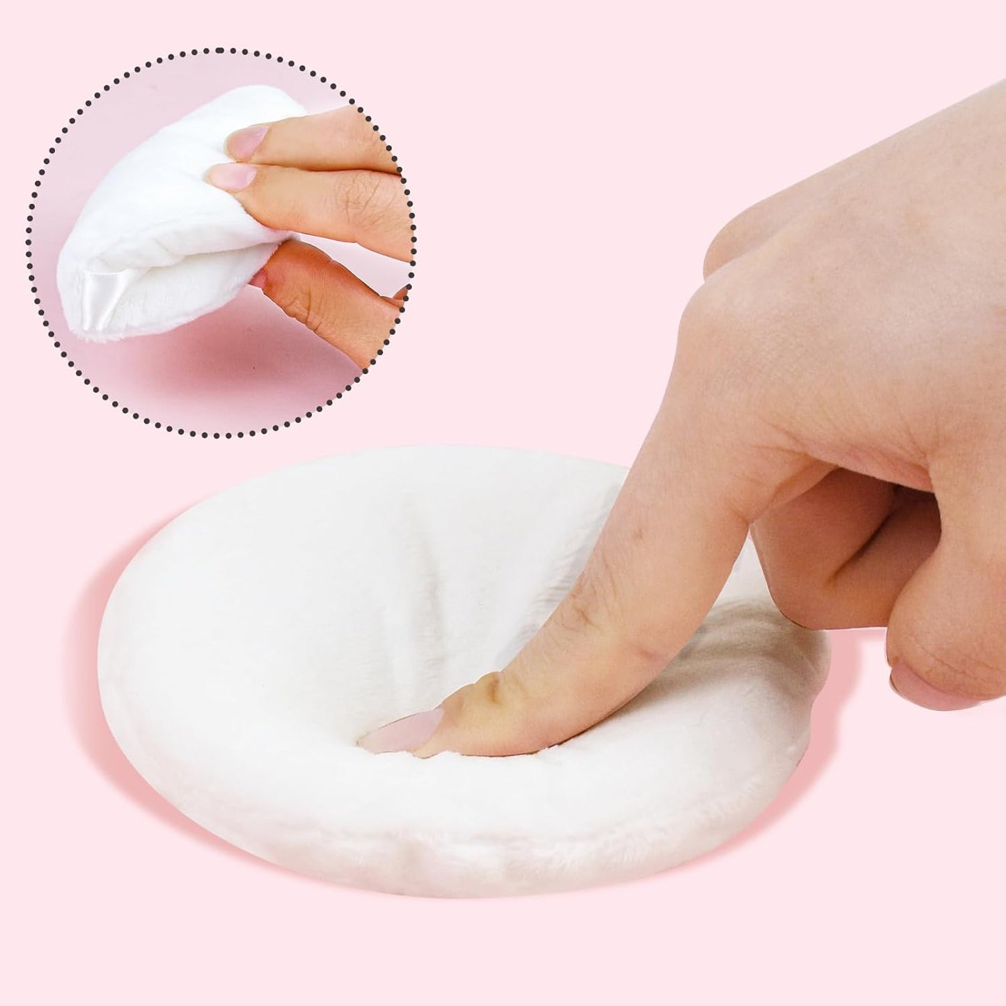 3 Pack Extra Large Body Powder Puff and Container, Soft Cotton Puffs 4.13 Inch Dusting Container with Washable Round for Woman Baby Face Loose Powde White-3 -
