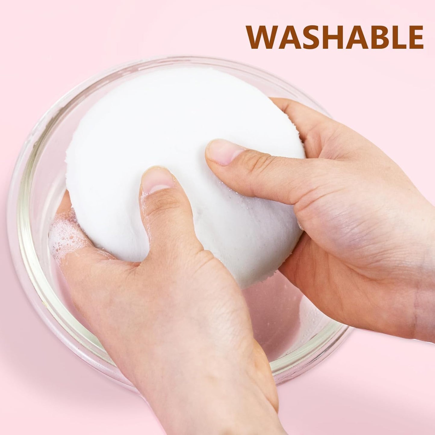 3 Pack Extra Large Body Powder Puff and Container, Soft Cotton Puffs 4.13 Inch Dusting Container with Washable Round for Woman Baby Face Loose Powde White-3 -