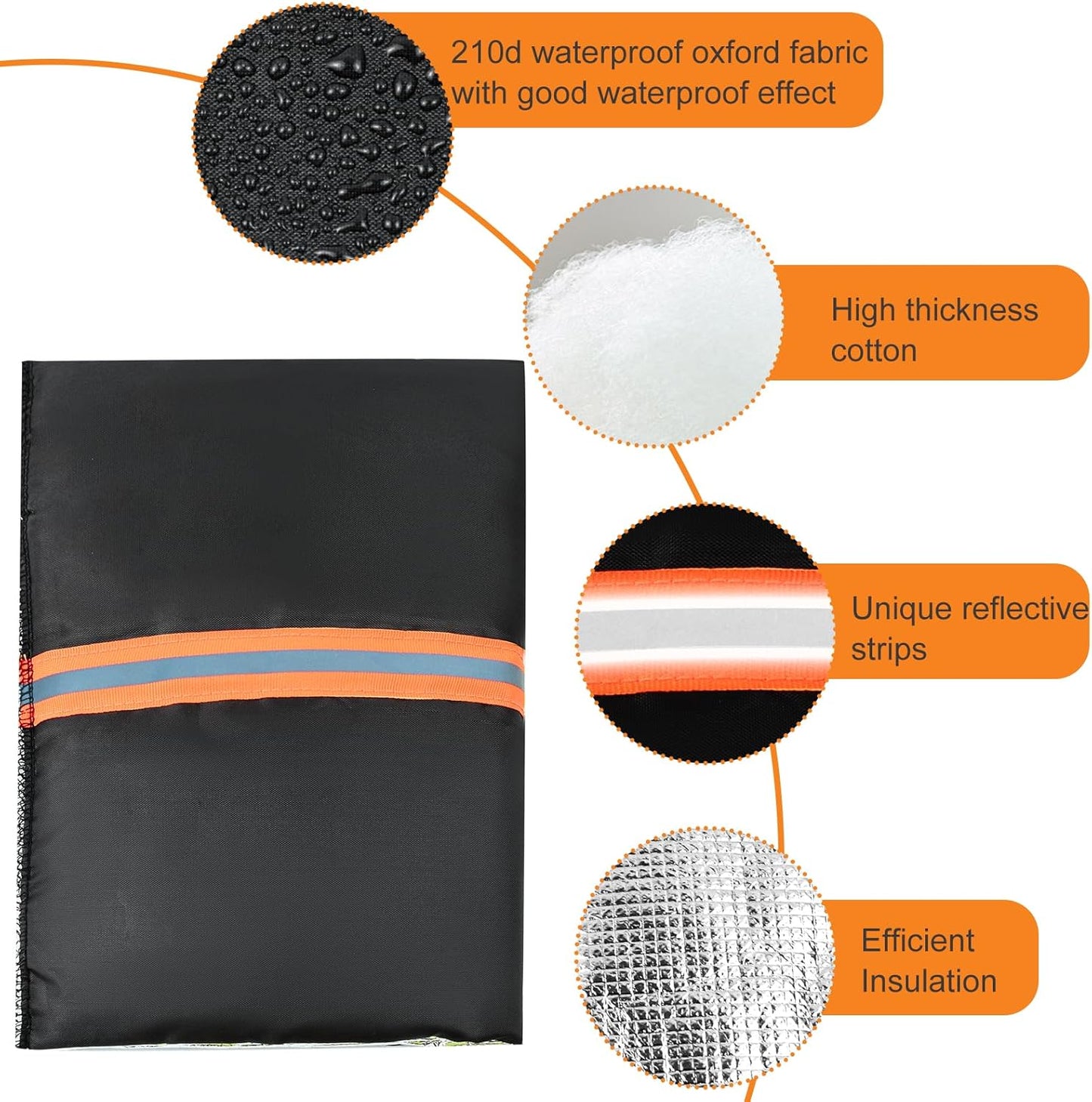 2Pcs Outdoor Faucet Covers for Winter Freeze Protection, Reusable Insulated Hose Bib Cover with Reflect Strip Waterproof Miser Water Insulation Socks Wrap Outside Garden Spigot Pipe -