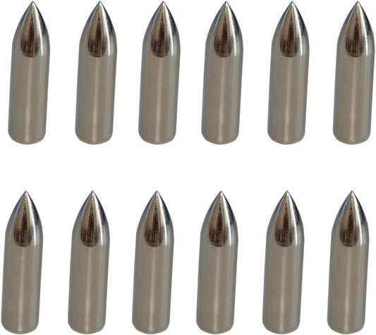 100 Grain Glue on Field Points Archery Replacement Practice Target Arrow Tips 12 Pack -