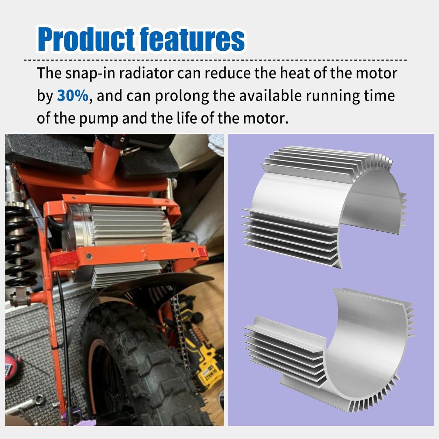 Motor HeatSink Compatible with Delavan All FB Series Pumps，Radiator Fits MY1020 Motor, MX650, MX500&SX500 Dirt Bike, Cooling Fins-3.75 X 3.95 Dia，Cooling Fins Fit Electric Engine About 4 "Dia -