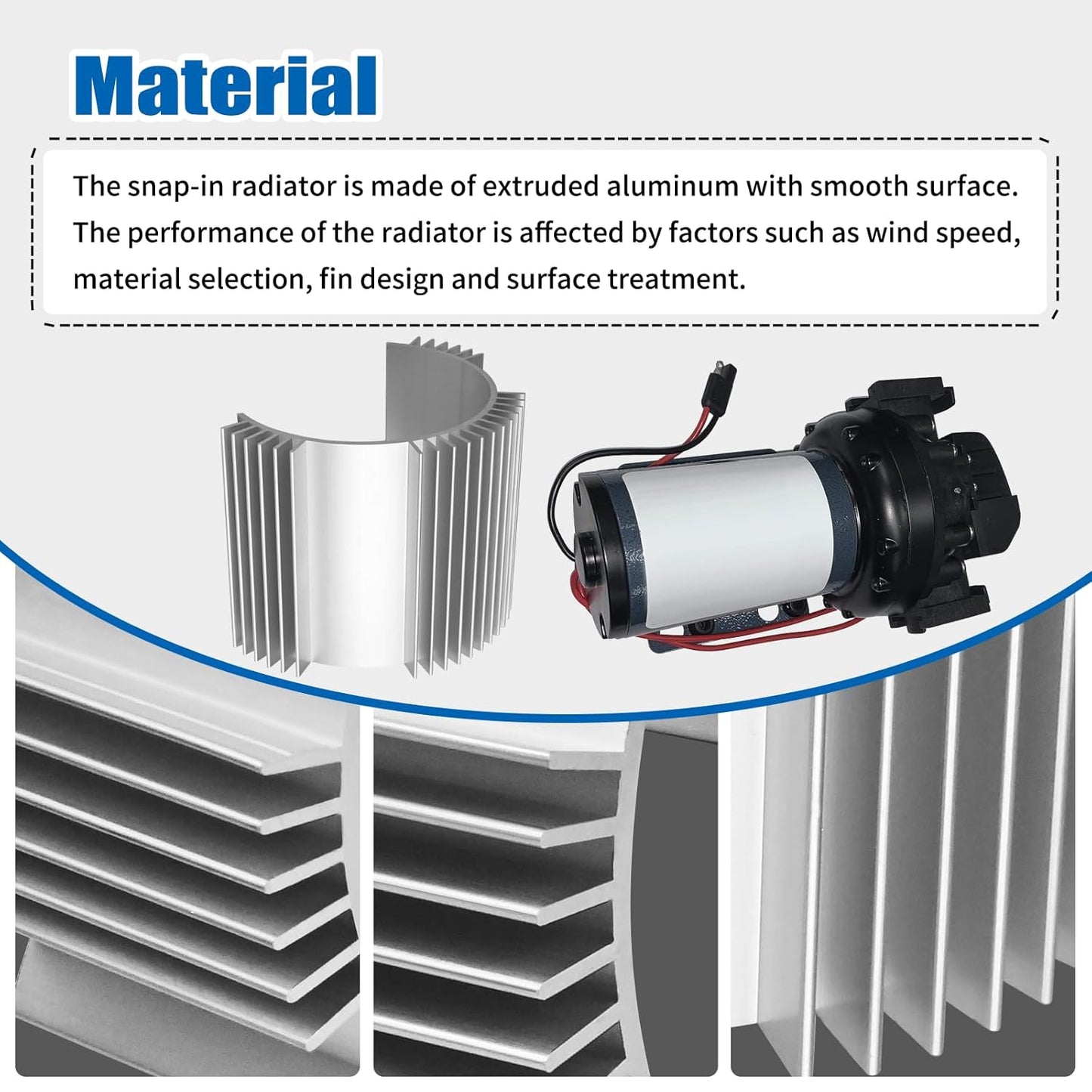 Motor HeatSink Compatible with Delavan All FB Series Pumps，Radiator Fits MY1020 Motor, MX650, MX500&SX500 Dirt Bike, Cooling Fins-3.75 X 3.95 Dia，Cooling Fins Fit Electric Engine About 4 "Dia -