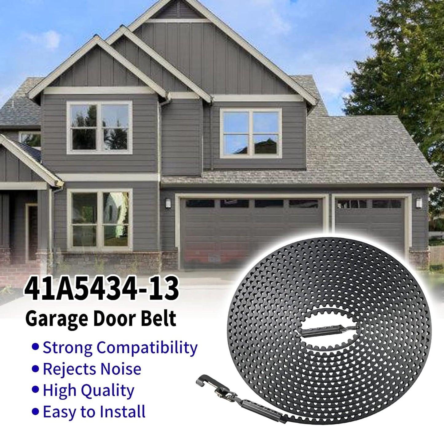 255"Drive Belt 41A5434-13A for 8ft Chamberlain Craftsman Garage Door Opener Assembly,Compatible with Liftmaster/Chamberlain/Sentex/Whisper Drive,Fits 41A5434-13,041A5434-13,041A5434-13A - 255" 8 FT