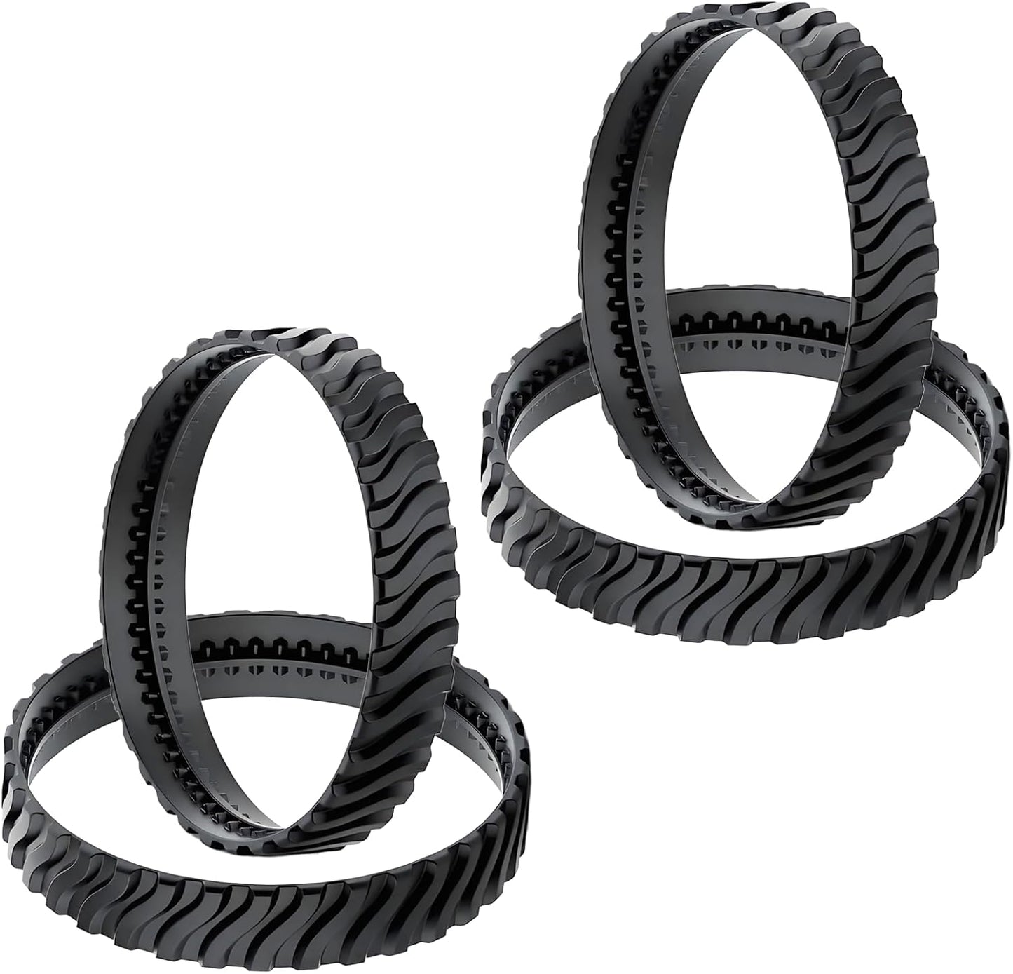 4PCS Pool Cleaner Tracks R0526100 Compatible with Zodiac MX8 / MX6 Elite Models In-Ground Sweeper, Heavy Duty Rubber Tires Baracuda Cleaners, Treads -