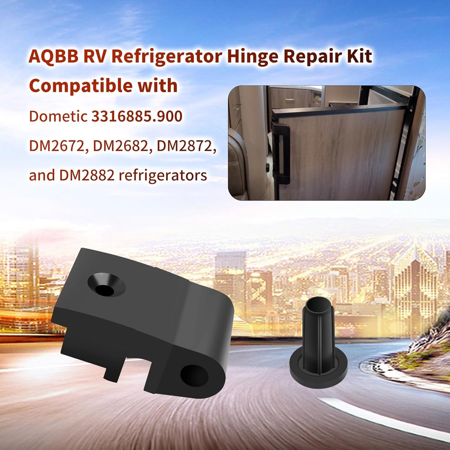 RV Refrigerator Hinge Repair Kit Compatible with Dometic 3316885.900 DM2672, DM2682, DM2872, and DM2882 refrigerators -